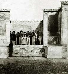 Giuseppe Garibaldi med Giuseppe Fiorelli på besök i Pompeji