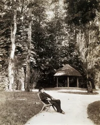 Giuseppe Verdi i trädgården vid Villa Verdi, Sant
