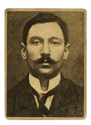 Polisfoto av Vincenzo Peruggia, italiensk målare som stal Mona Lisa från Louvren den 21 augusti
