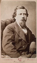 Porträtt av Amilcare Ponchielli (1834-1885) italiensk kompositör