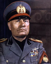 Porträtt av Mussolini