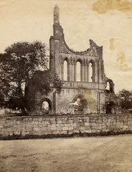 Ruinerna av Byland Abbey, sett från nordväst, Storbritannien, cirka 1890
