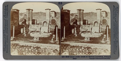 The House of Marcus Lucretius, Pompeii, från The Underwood Travel Library, 1895 (sepiafoto)
