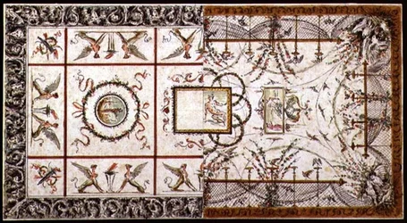 Alternativa mönster för ett nyklassiskt tak, c.1800 (penna & bläck och akvarell på papper)