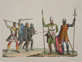 Anglosaxiska krigare, plansch 14 ur Nationernas historia