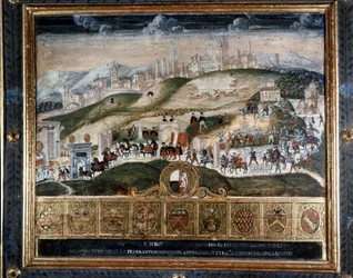 Ankomst till Siena av Cosimo I av Medici (1389 - 1464) - Nationalarkivet, Siena.