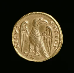 Augustalis av Fredrik II (1198-1250), kungariket Sicilien och södra Italien, Messina myntverk, 1231-50 (omvänd) (guld) (för framsidan se 168052)