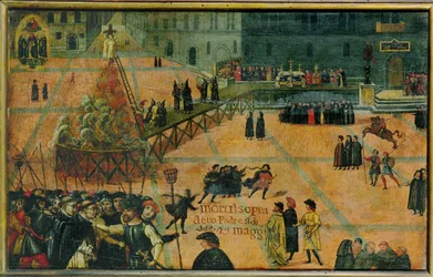 Autodafé för Girolamo Savonarola