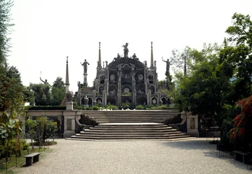 Barockpalatset Vitaliano I Borromeo med anor från 1632, Isola Bella, Lago Maggiore (Lago Maggiore) Italien