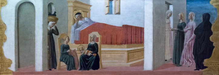 Jungfruns födelse av Master of the Colonna Predella