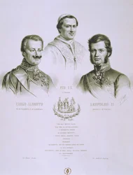 Charles Albert, Pius IX och Leopold II, 1848