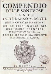 Krönikor som beskriver firandet som anordnades i Mantua av prins av Gonzaga (1608)