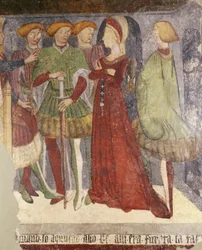 Court Scene, fragment av fresk