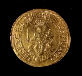 Republiken Genes valuta: 12,5 guldmynt. Diameter 61 mm. 1656. Tillbaka. Genes Museum of Strada Nuova (inv. 6453)
