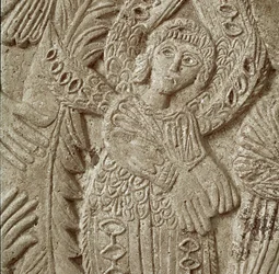 Detalj från "Kristus i Majestät" (sten)