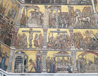 Detalj av taket, dopkapellet, Florens (mosaik)