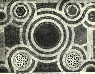 Detalj av golvet i basilikan San Giovanni i Laterano, Rom (mosaik)