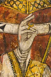 Detalj av triptyken föreställande San Cataldo, katedralens krypta