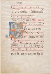 Double Leaf from a Gradual, c.1325 (bläck, tempera & bladguld på veläng)