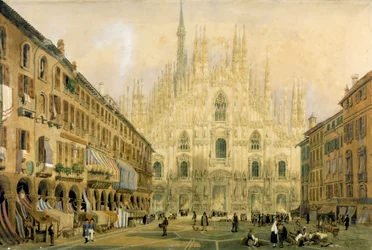 Duomo-torget och katedralen i Milano. 1811.