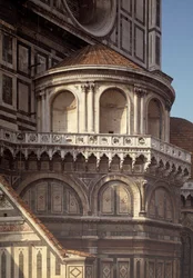 Exteriör vy av basilikan (Duomo) 1300-1400-talet