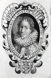Ferdinando Gonzaga, hertig av Mantua (gravyr) (svart foto)