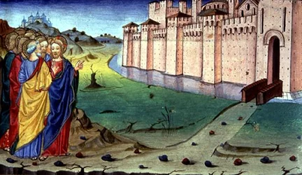 Fol.87v Kristus går till Galileen (vellum)