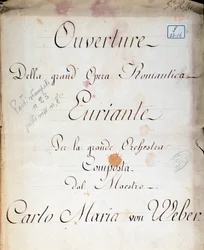 Frontispice från operan "Euryanthe" av Carl von Weber (litho)