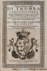 Frontispice of Way to learn trumpetspelmetoden för att lära sig trumpet av Girolamo Fantini (1600-1675)