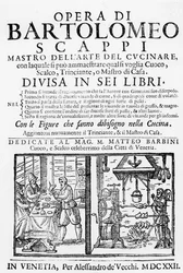 Frontispice till Bartolomeo Scappis kokbok, 1622