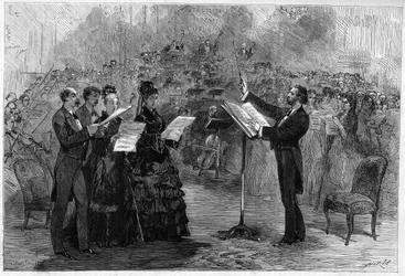 Giuseppe Verdi dirigerar Requiem-mässan vid Paris Opéra-Comique 1874
