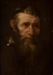 Head Skiss of a Man (olja på papper på panel)