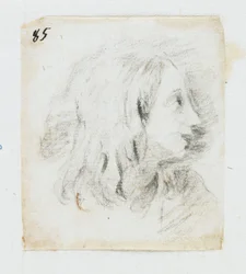Head of a Boy in Profile (svart krita)