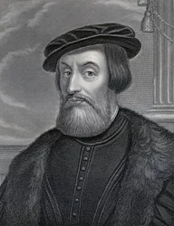 Hernan Cortes, graverad av William Holl, ca 1830-talet