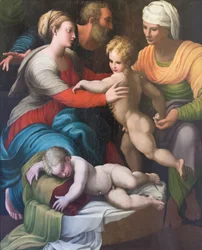 Helig familj med Saint Elizabeth och Saint Giovannino