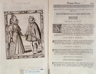 Hur man dansar en balett för två Dubbelsida av Le Gratie dAmore (Le Grazie dAmore) av den italienska dansaren Cesare Negri kallad Il Trombone (1536-1604), fördrag om dans