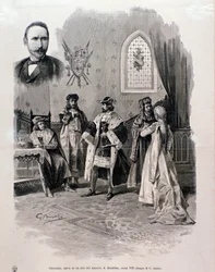Illustration av Pierre Gringoire, verk av Antonio Scontrino