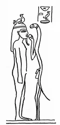 Illustration tagen från Dictionary of Egyptian Mythology av Rodolfo Vittorio Lanzoni, 1881 (ritning)