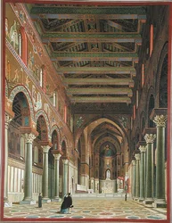 Interiör av Duomo di Monreale, Sicilien