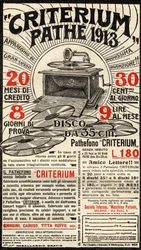 Italiensk reklam för Criterium-grammofonen av märket Pathé.