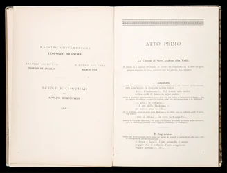 Libretto av Tosca av Giacomo Puccini, Ricordi Edition, Italien