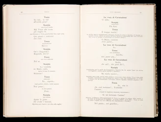 Libretto av Tosca av Giacomo Puccini, Edition Ricordi, Italien