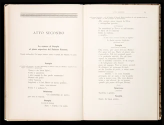 Libretto av Tosca av Giacomo Puccini, Edition Ricordi, Italien