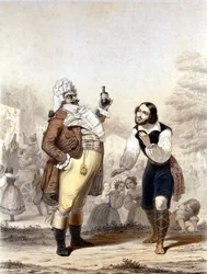 Luigi Lablache och Mario di Candia i en scen ur operan The Elixir of Love