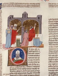 Fröken. 183, f.312r: On the Consecration, miniatyr från 