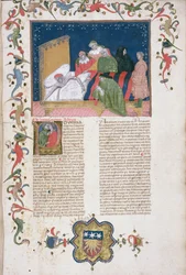 Ms Hunter 6 f.1r En man som gör sitt testamente, från 