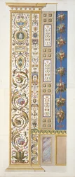 Panel från Raphael Loggia i Vatikanen, från Delle Loggie di Rafaele nel Vaticano, graverad av Giovanni Ottaviani (c.1735-1808), publicerad c.1772-77 (handfärgad gravyr)