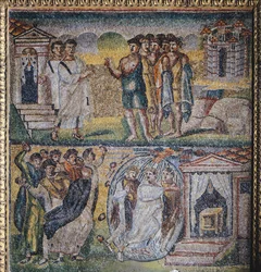 Panel med mosaik, mittskeppet, basilikan Santa Maria Maggiore, Rom, Italien, 500-talet
