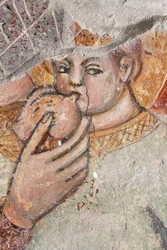 Särskild Madonna som ammar barnet; fresk