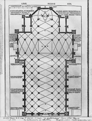 Plan av Milanos katedral, illustration från De Architectura av Vitruvius, Como, 1521
